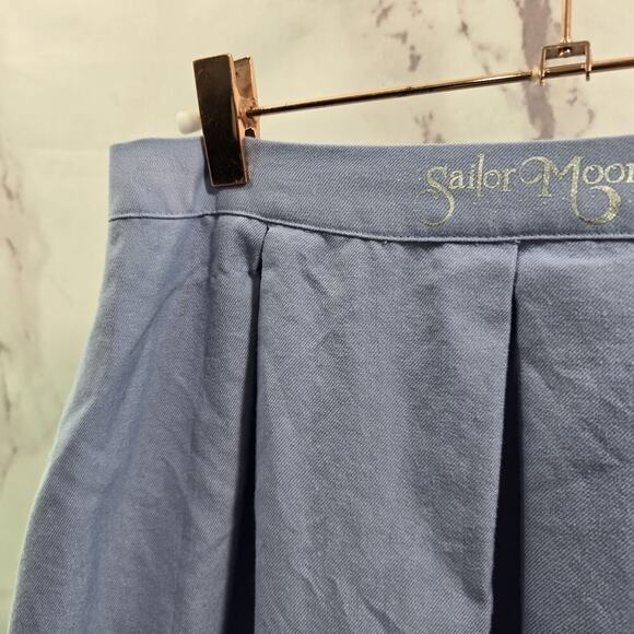 Sailor Moon Skirt Womens Medium Blue Mini Pleated Cheer Skater Round - Picture 2 of 12